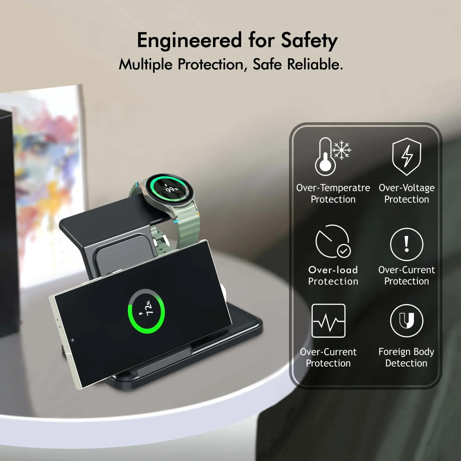 Desktop 3-in-1 Wireless Charge - Smartwatch Ac ulasan dan harga