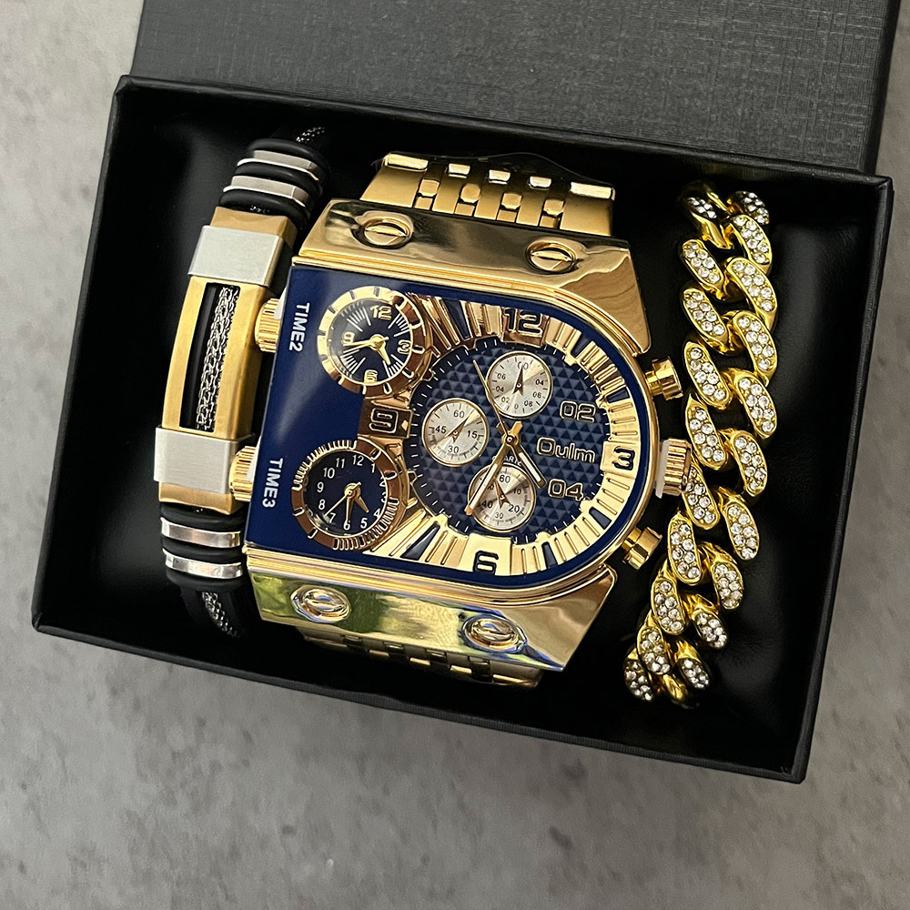 Men's luxury rectangular gold  - Smartwatch Faces ulasan dan harga