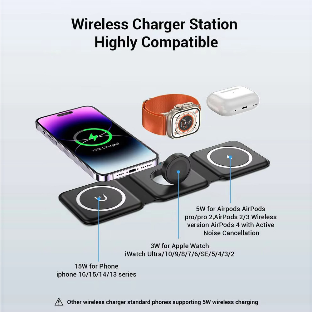 3-in-1 Magnetic Folding Wirele - Smartwatch Ac ulasan dan harga