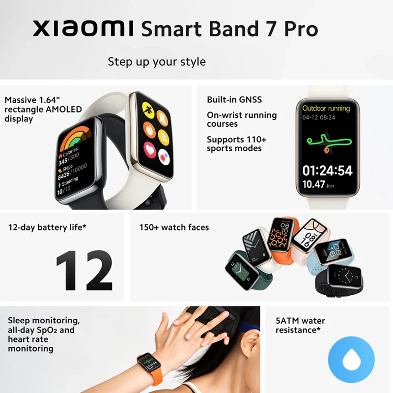 Xiaomi Smart Band 7 Pro 1.64'' - Smartwatch Faces ulasan dan harga