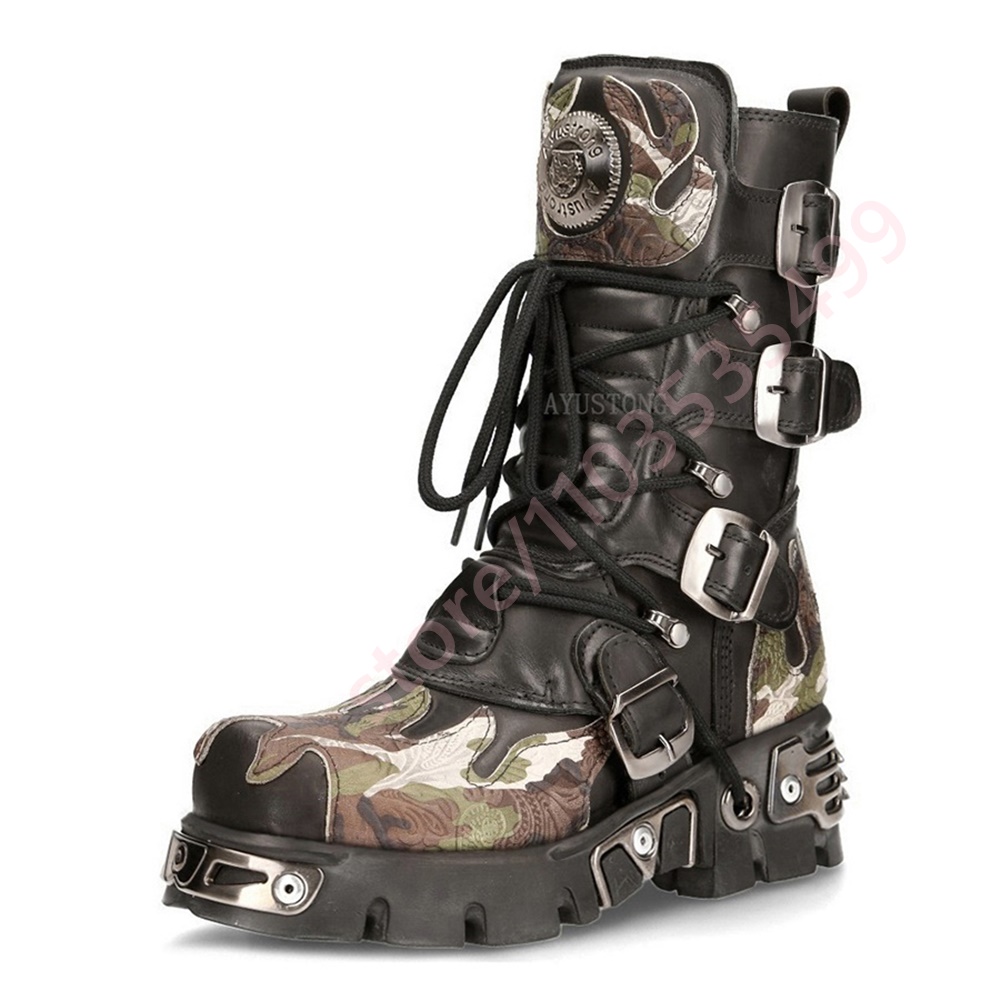 Punk Rock Camouflage Belt Buck - Leather Classic Strap ulasan dan harga