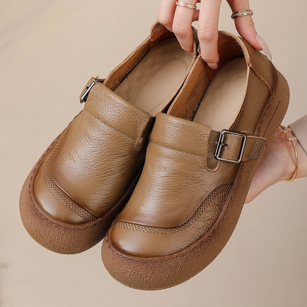 Casual Single Shoes for Women  - Leather Classic Strap ulasan dan harga