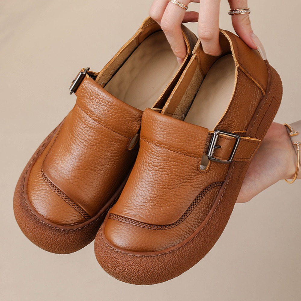 Casual Single Shoes for Women  - Leather Classic Strap ulasan dan harga