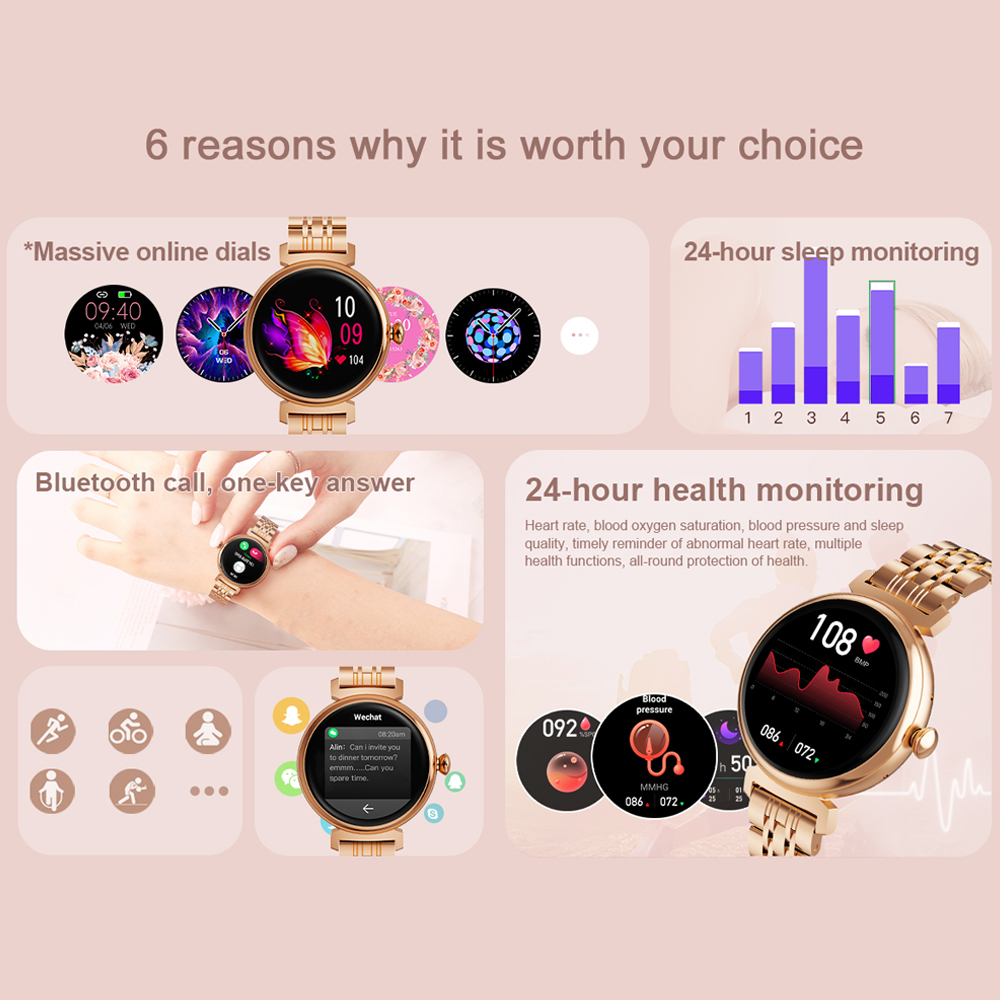 1.04 inch AMOLED Screen Fashio - Smartwatch Faces ulasan dan harga